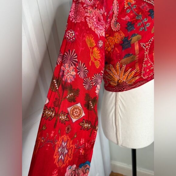 Vintage Bohemian Crop Top with Bead Work and Handmade - Picture 5 of 14